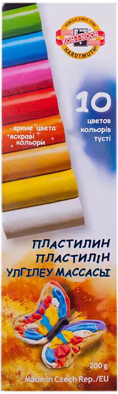Пластилін "Метелик", карт.уп., 200г., 10 кол