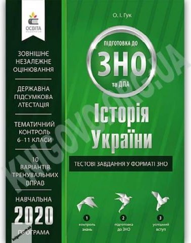 Історія України Тестові завдання у форматі ЗНО та ДПА...