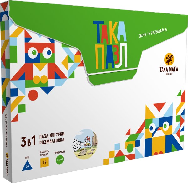 "Курочка" 3 в 1 (пазл, фігурка, розмальовка)