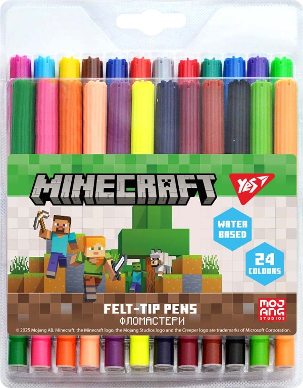 Фломастери YES 24 кольори Minecraft