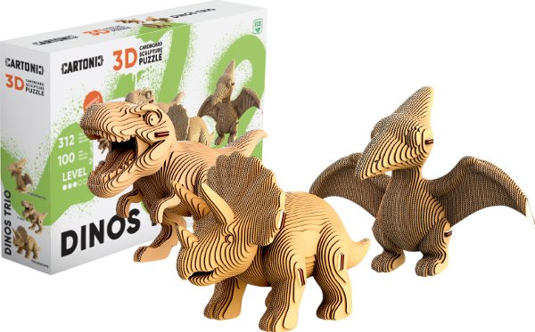 Картонний конструктор "Cartonic 3D Puzzle DINOS TRIO"