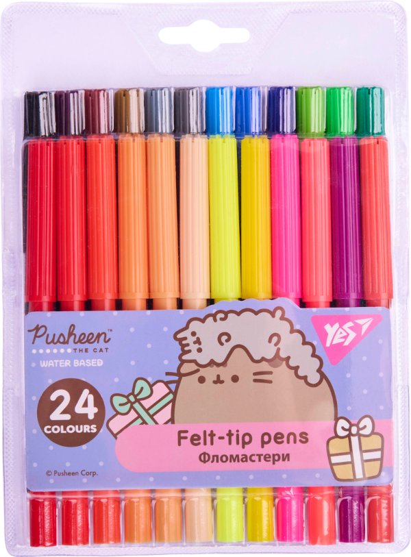Фломастери YES 24 кольори Pusheen