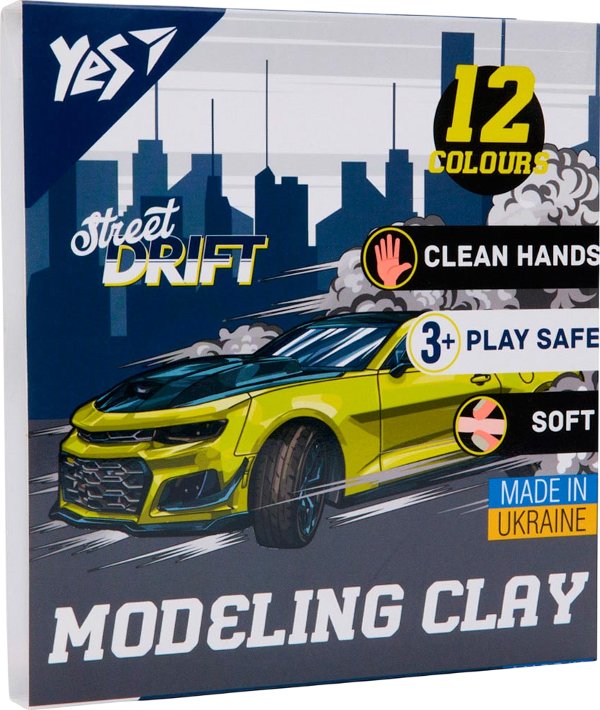 Пластилін YES 12 кольорів Drift King