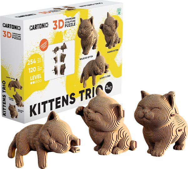 Картонний конструктор "Cartonic 3D Puzzle KITTENS TRIO"
