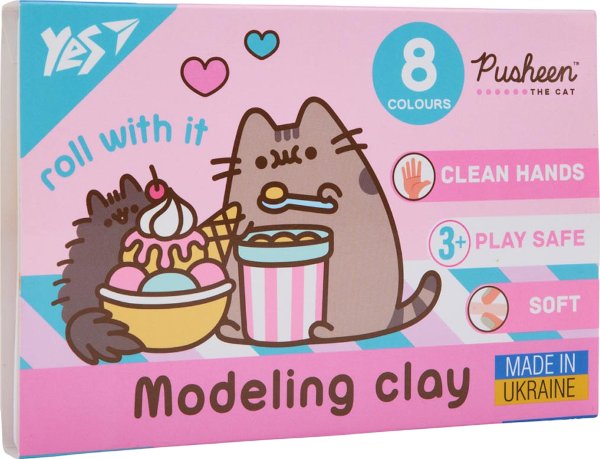 Пластилін YES 8 кольорів Pusheen