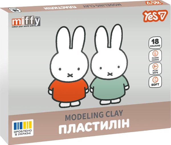 Пластилін YES 18 кольорів Miffy