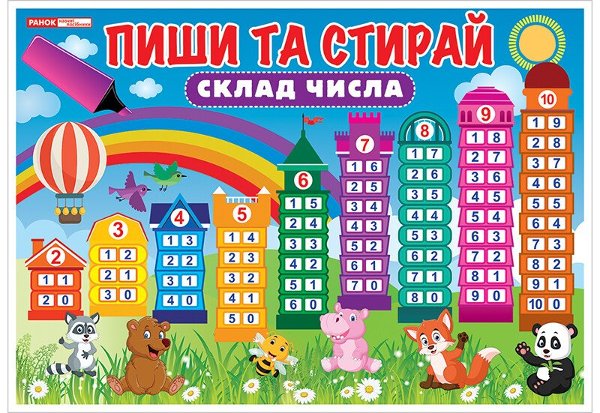 Стенд "Пиши та стирай. Склад числа"