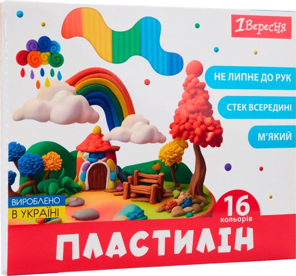 Пластилін 1Вересня 16 кольорів