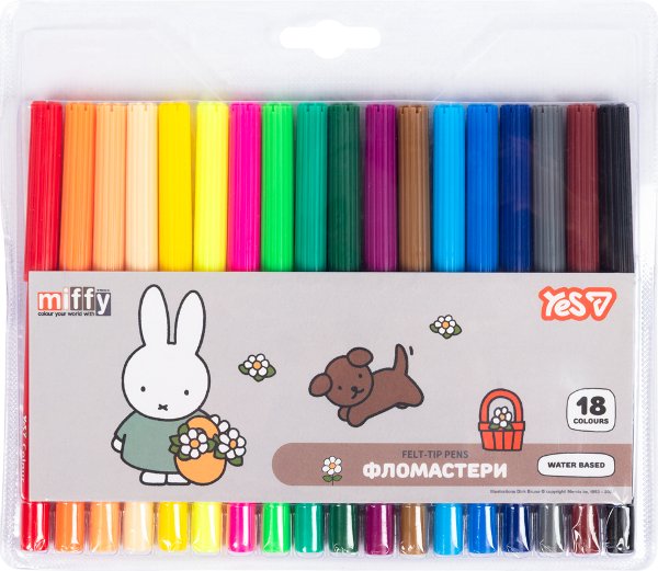 Фломастери YES 18 кольорів Miffy
