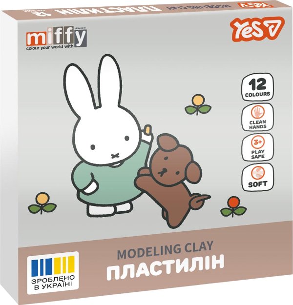 Пластилін YES 12 кольорів Miffy