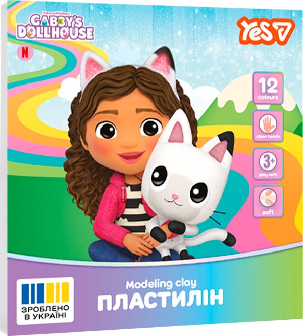 Пластилін YES 12 кольорів Gabby Dollhouse