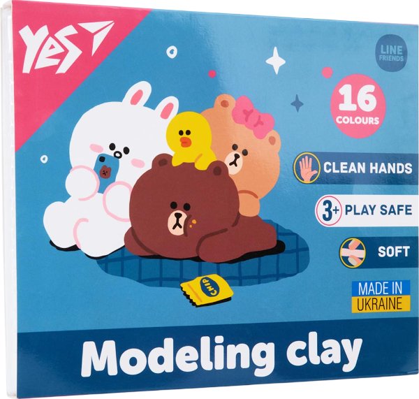 Пластилін YES 16 кольорів Line Friends