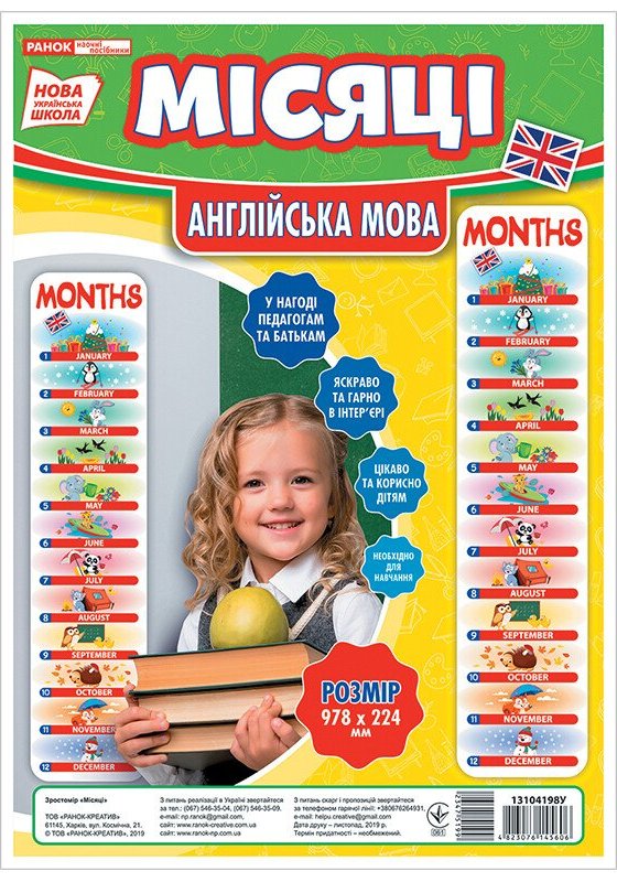 НУШ Місяці. Англійська мова. Набір для оформлення інтер'єру...