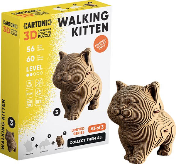 Картонний конструктор "Cartonic 3D Puzzle WALKING KITTEN"