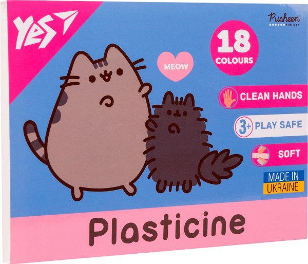 Пластилін YES 18 кольорів Pusheen