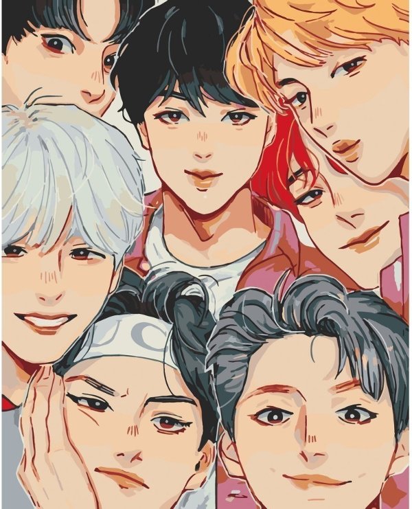 Набір для розпису "BTS. Anime Art" 40*50 см