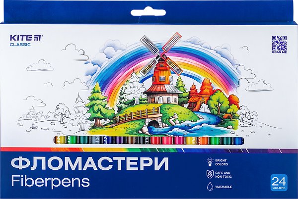 Фломастери набiр 24 штуки Kite Classic
