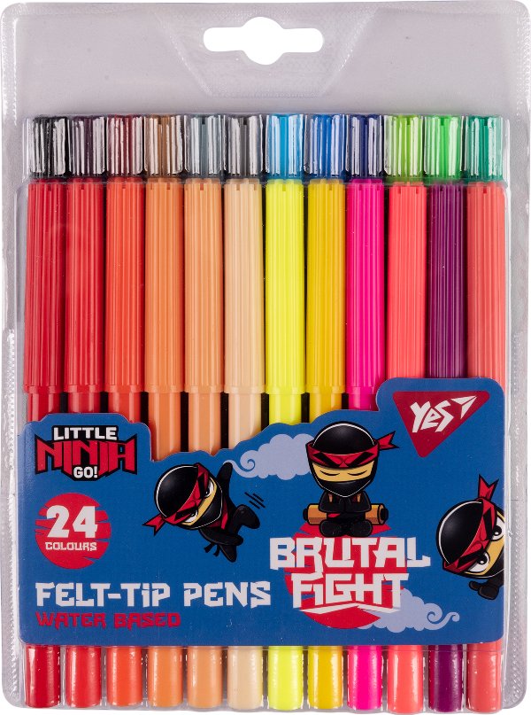 Фломастери YES 24 кольори Ninja