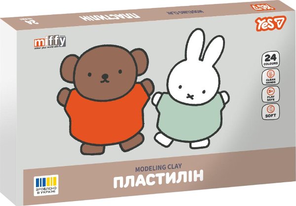 Пластилін YES 24 кольори Miffy
