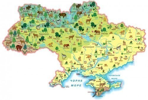 Карта "Рослини і тварини". Моя Україна (на планках)