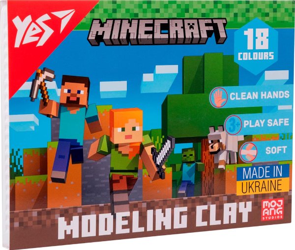 Пластилін YES 18 кольорів Minecraft