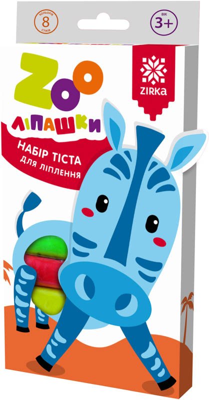Тісто для ліплення ZOOліпашки Зебра 35г/8кол/8ст
