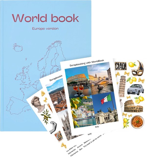 WorldBook Europe version + набір наліпок "Італія"