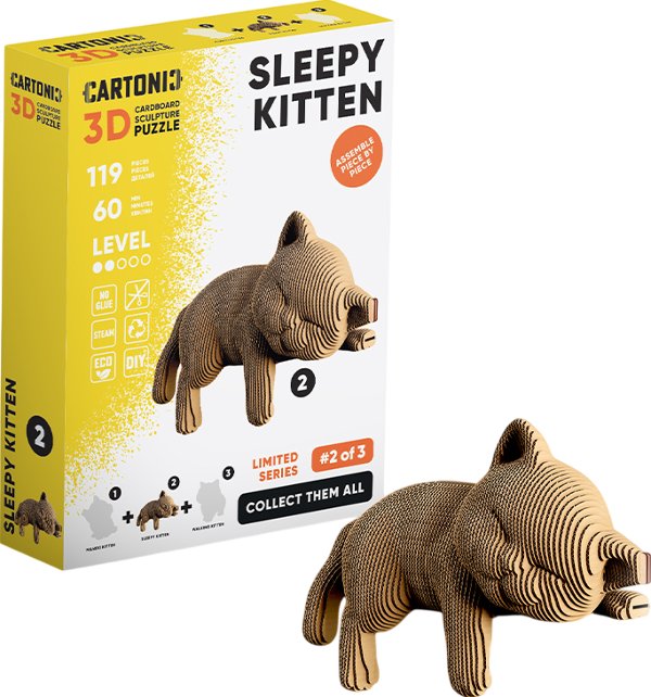 Картонний конструктор "Cartonic 3D Puzzle SLEEPY KITTEN"