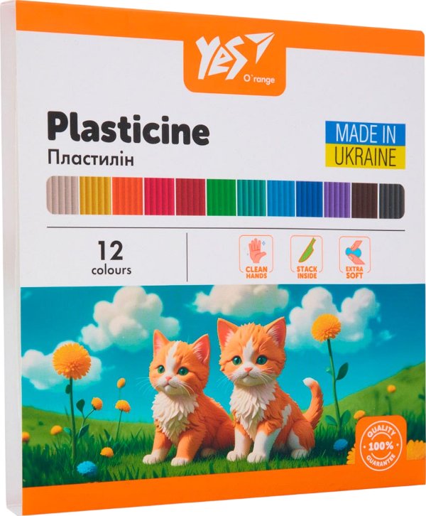 Пластилін YES 12 кольорів Orange Line