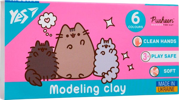 Пластилін YES 6 кольорів Pusheen