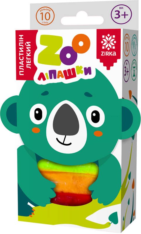 Пластилін легкий ZOOліпашки Коала 6г/10кол/10ст