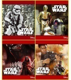 Зошит А5, скоба, 24 арк., лінія, офсет, STAR WARS