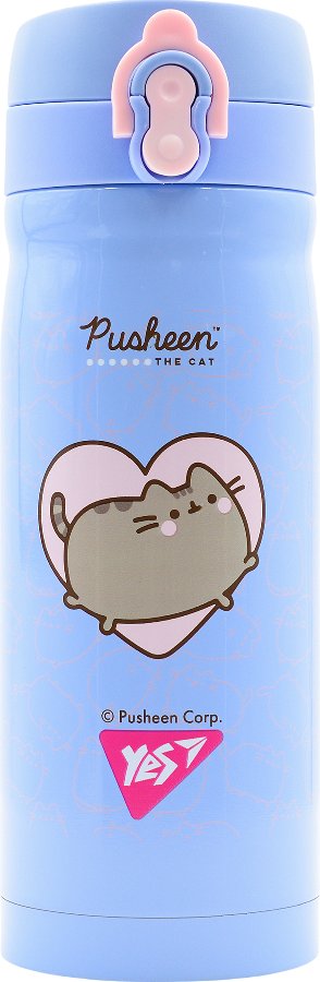 Термос YES Pusheen 350 мл, блакитний