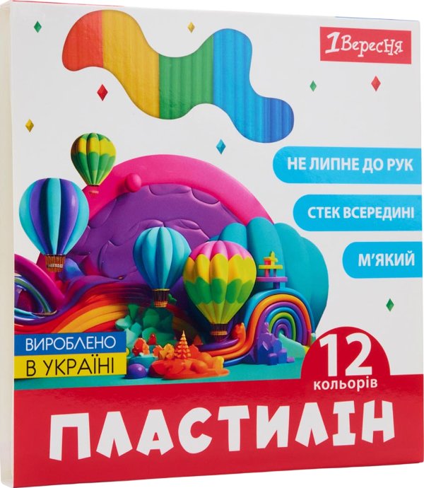 Пластилін 1Вересня 12 кольорів