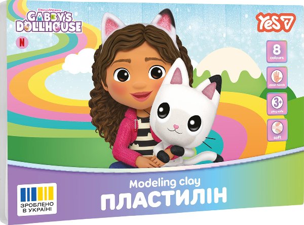 Пластилін YES 8 кольорів Gabby Dollhouse