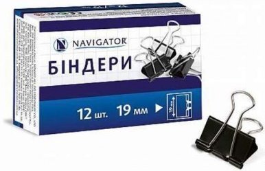 Біндер 19мм 12шт чорний 75306-NV цена за шт
