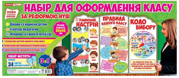 НУШ Стенд "Ранковий настрій. Правила нашого класу....