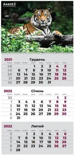 Календар настінний квартальний 2022 р., 1 пружина,...