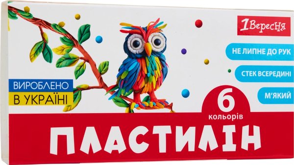 Пластилін 1Вересня 6 кольорів