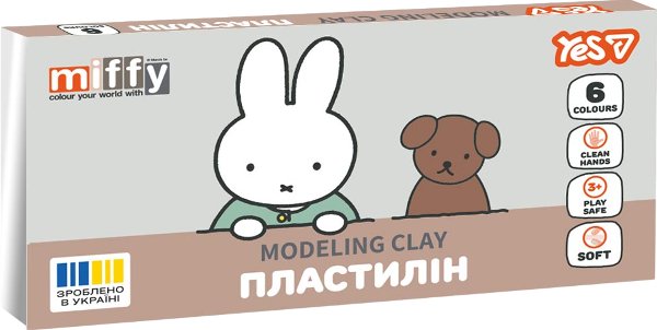 Пластилін YES 6 кольорів Miffy