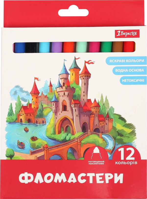 Фломастери 1Вересня 12 кольорів Classic
