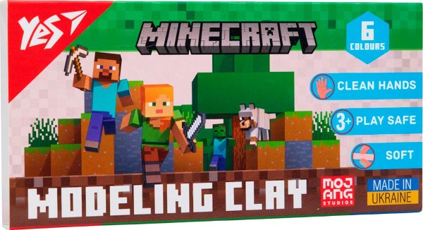 Пластилін YES 6 кольорів Minecraft