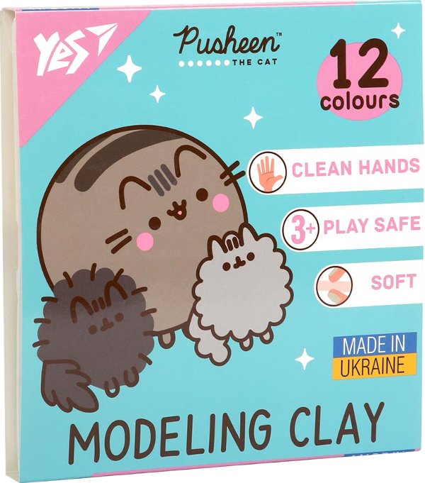 Пластилін YES 12 кольорів Pusheen
