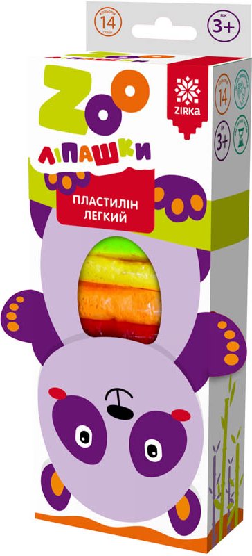 Пластилін легкий ZOOліпашки Панда 6г/14кол/14ст
