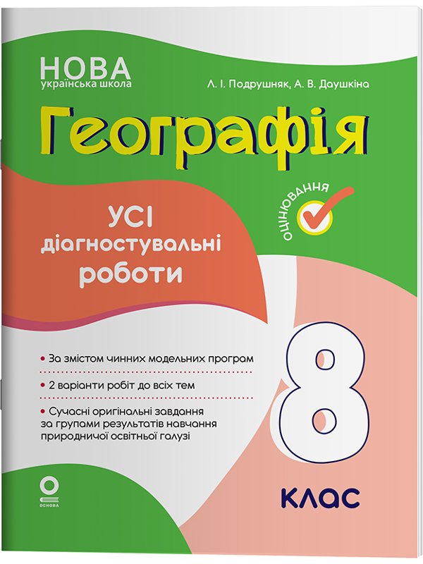 Географія. Усі діагностувальні роботи. 8 клас